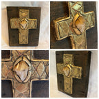 Icoană artistică cu cruce și piatră semiprețioasă