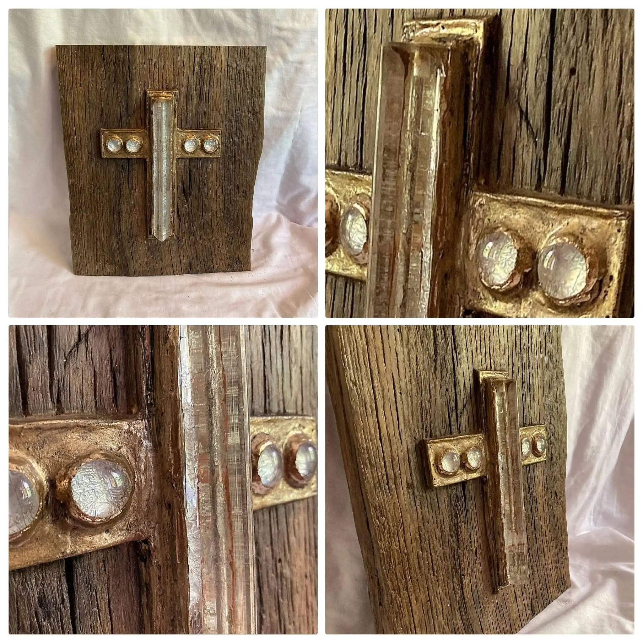 Icoană artistică cu cruce și sticlă