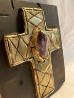 Icoană artistică cu cruce și piatră semiprețioasă